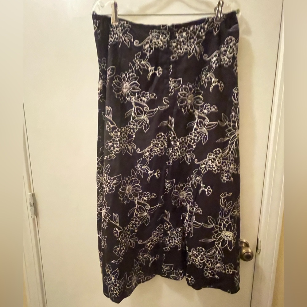 Sag harbor black/white floral skirt